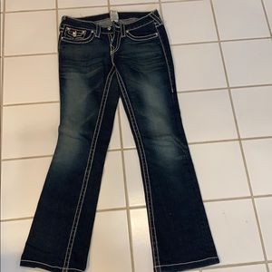 True Religion dark jeans with Rhinestones